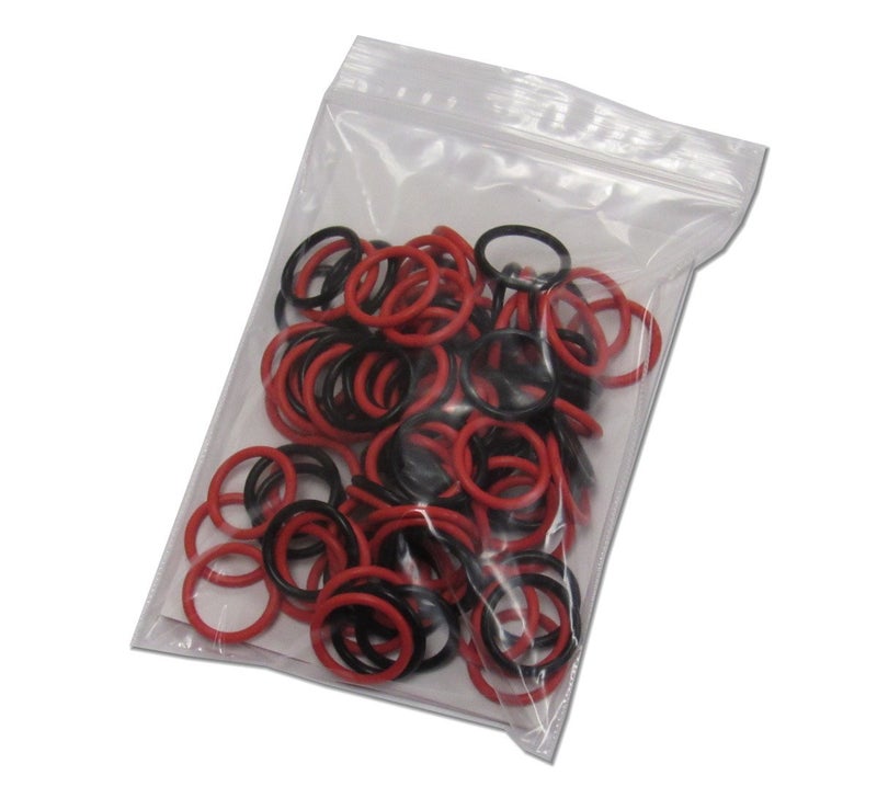 Captain O-Ring (100 Pack) Soft Stitch Ring Markers (Available in 3 Sizes, Includes 2 Colors, for Knitting/Crochet/etc) (Medium (Needle 9-15), Red & Black) - Image 3